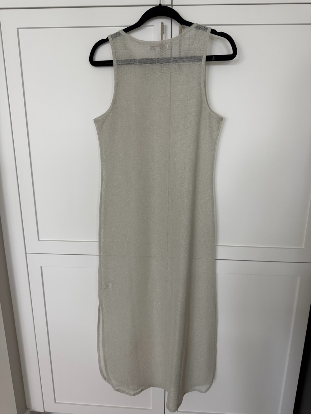 America & Beyond Light whitish Gray Sleeveless Knit Beach 🏖️ coverup size XS - Picture 4 of 12